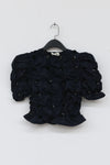 SHUSHUTONG pleated top aw21to05 dark blue